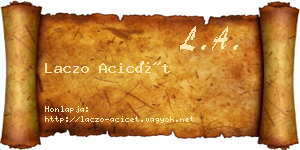 Laczo Acicét névjegykártya